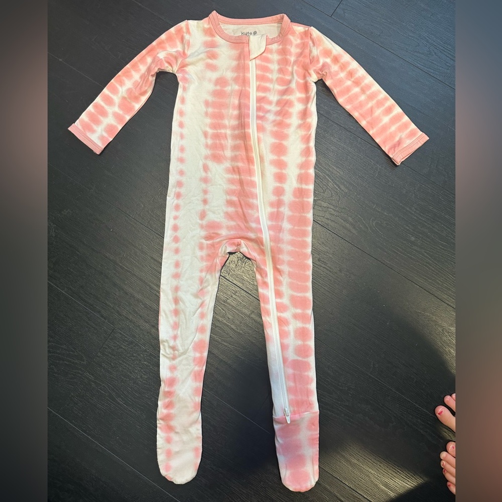 New Kyte BABY Pink and White Tie-Dye One Piece